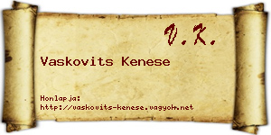 Vaskovits Kenese névjegykártya